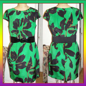 NWT gorgeous green floral print Chetta B dress 12